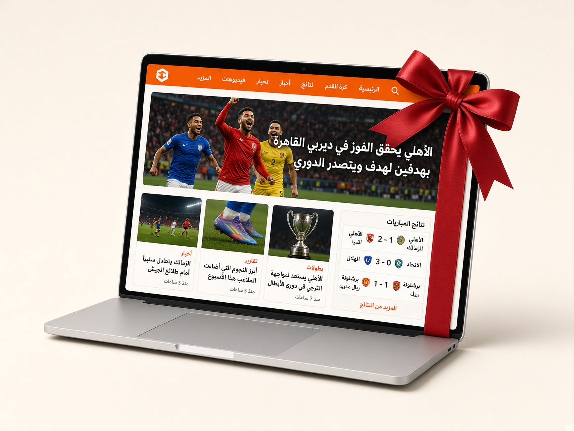 حاسوب يعرض موقعاً إلكترونياً احترافياً